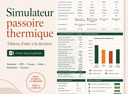 Image descriptive du tableau Excel du kit bailleur "Simulateur passoire thermique - tableau d'aide à la décision"