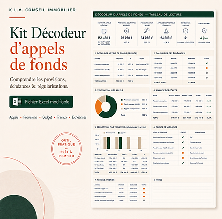 Image descriptive du tableau Excel copropriétaires du kit "Décodeur d'appels de fonds"