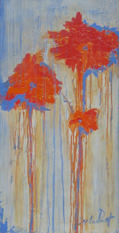 Beginnings #13, acrylic on canvas, 48 x 24