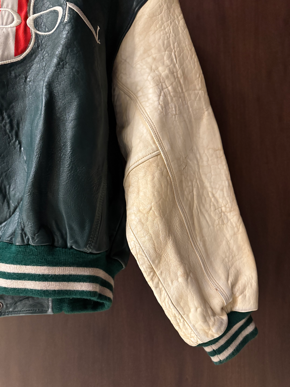 Miniatura: Vintage Ultra Rare 90s Cordon Gear USA Varsity Leather Jacket