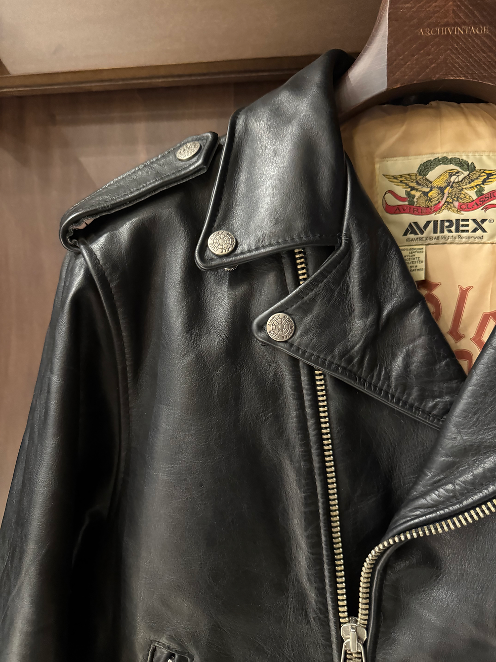 Miniatura: Vintage Archive 90s Avirex Western Circuit 5th Annual Biker Leather Jacket
