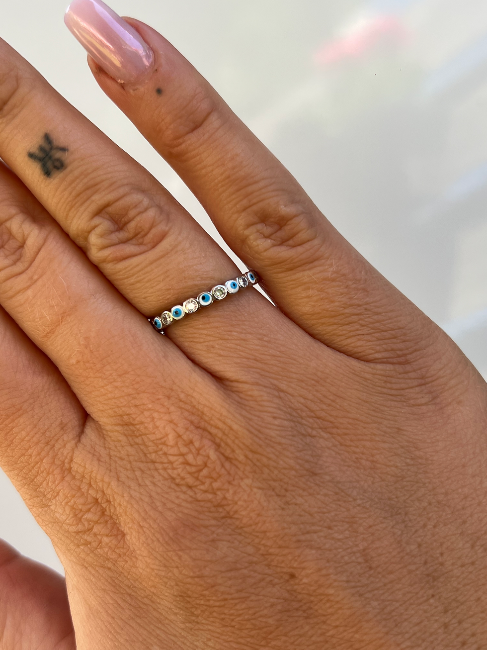 Thumbnail: Evil eye ring blauw