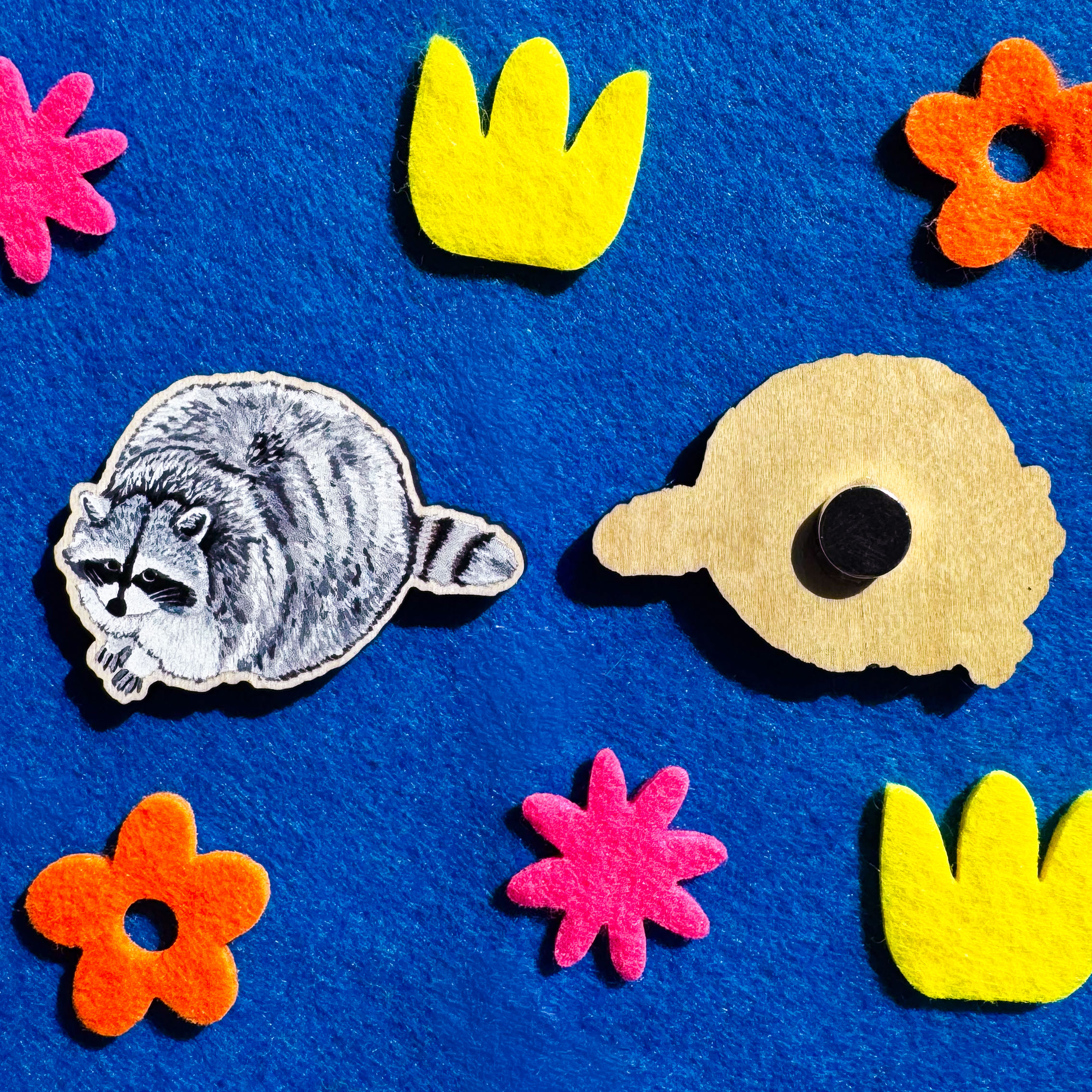 Raccoon Wooden Magnet