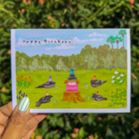 Bird Birthday Party Greeting Card