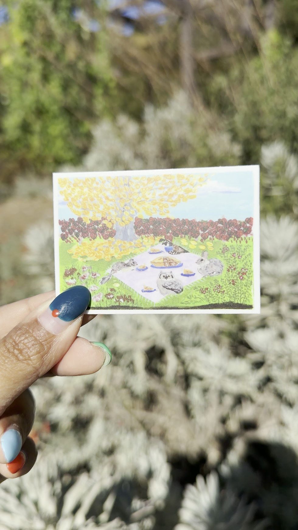Thumbnail: Autumn Picnic with native California plants and wildlife sticker 