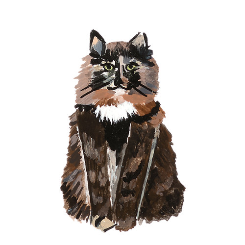 Brown Cat Art Print Srimoyee Handmade