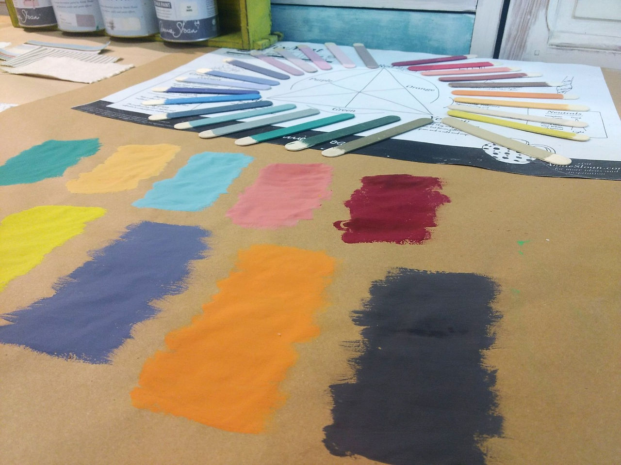 Colores fuertes con contraste acabado liso lineas modernas - Trate Tienda Taller - Chalk Paint - Curso Chalk Paint Home Staging