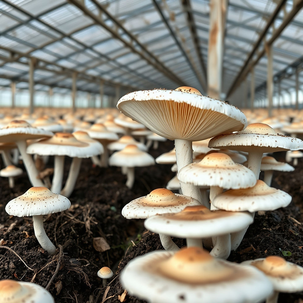 eatable mushroom farming in big farm, white colour.jpg