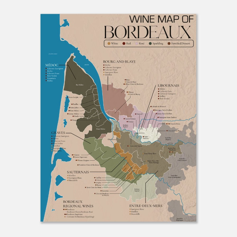 Bordeaux Wine Map