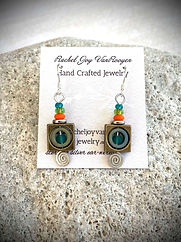 Brass and titanium square and loop Harvest Earrings, 2024.jpg