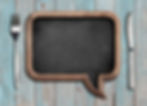 menu blackboard frame on blue weared woo