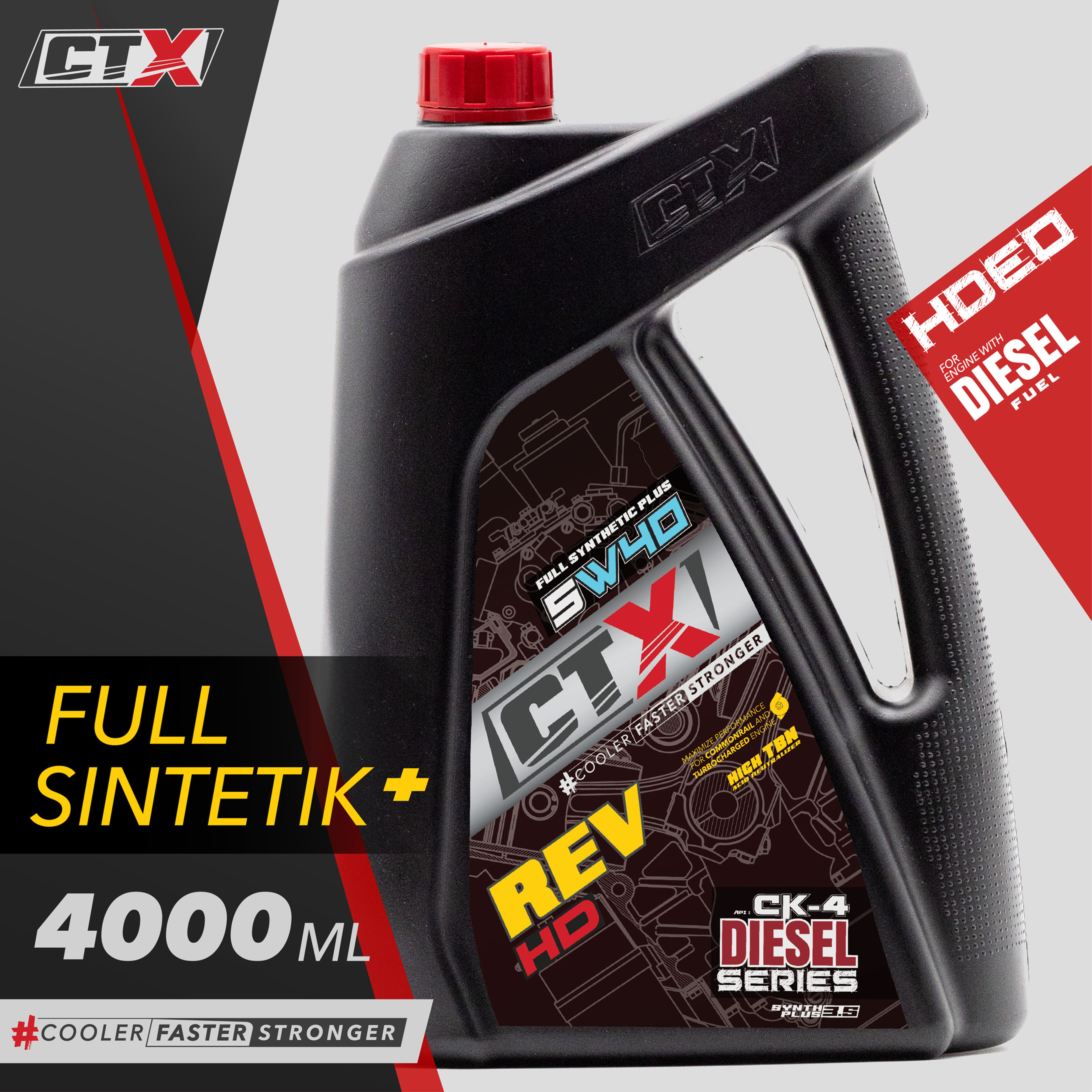 CTX Rev HD CK-4 - Oli Diesel Full sintetik Plus - 5w30 / 5w40 (4L)