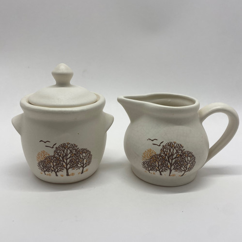 MCM Pottery Creamer and Sugar Dish Set Wilfred's Retro`