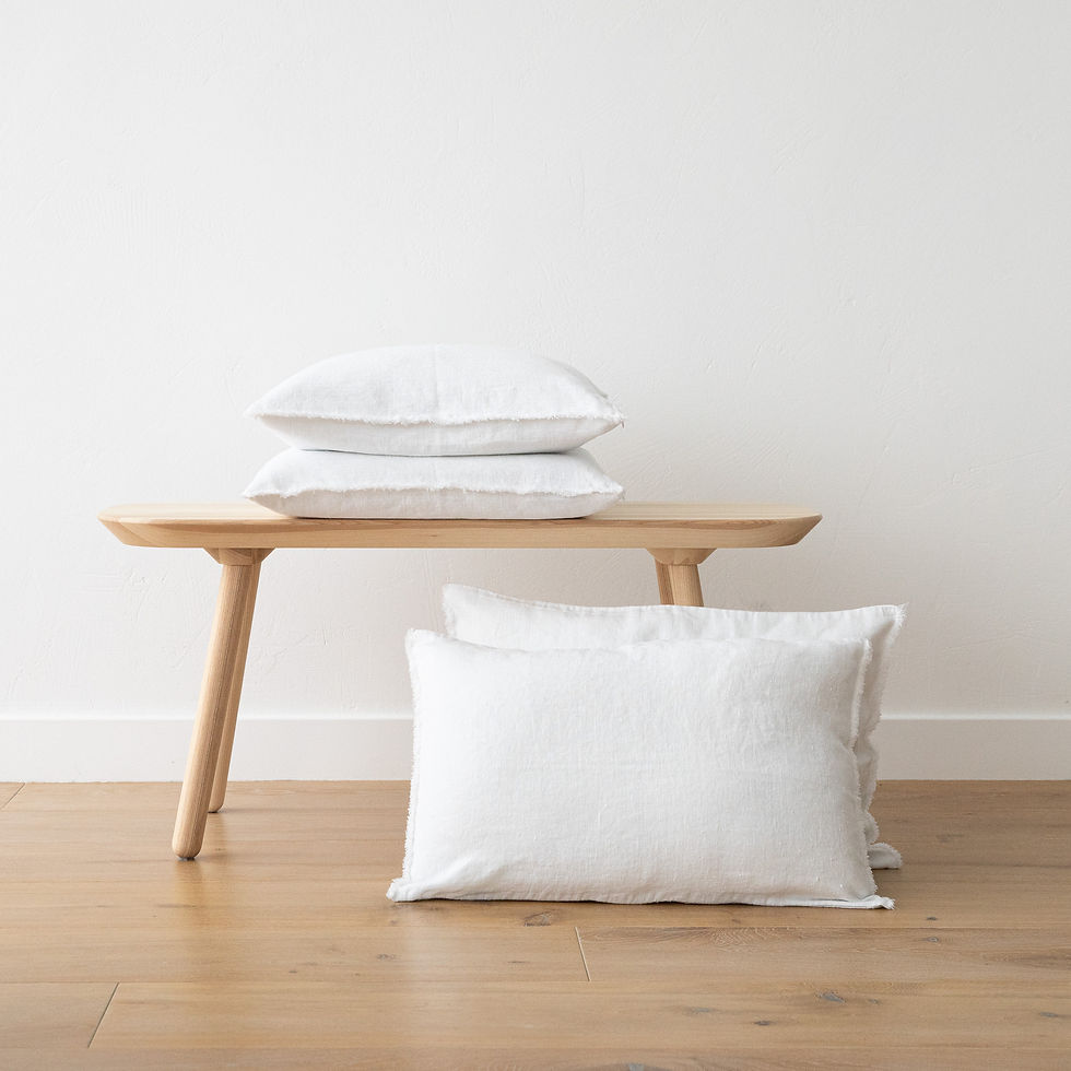 Thumbnail: Heavy weight Linen pillow case with hand made fringes 8 colors. Standard, queen