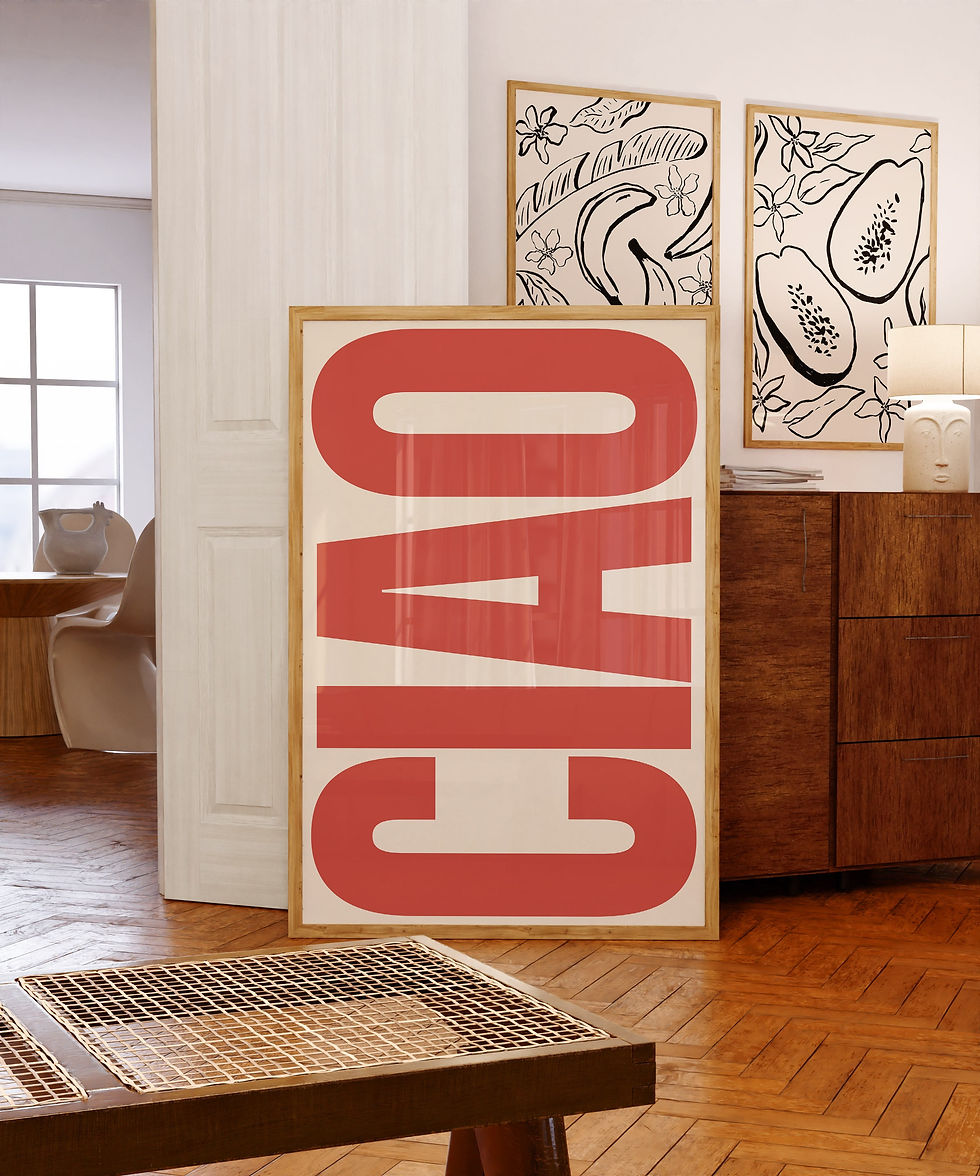 Thumbnail: Ciao Print | Typography Poster | Trendy Wall Art | Italian Retro Poster | Red A