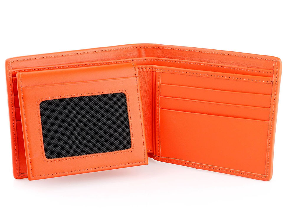 Thumbnail: Stingray Wallet Tangerine → Real Stingray Leather Wallet→ Orange Sting Ray Skin