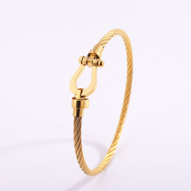 Thumbnail: Horsebit gold-plated bracelet