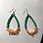 Thumbnail: Branch Coral & Turquoise Long Hoop Drop Earrings