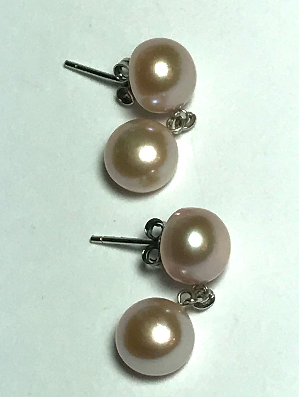 Thumbnail: 2 Freshwater Pearl Sterling Silver Post and Drop Earrings