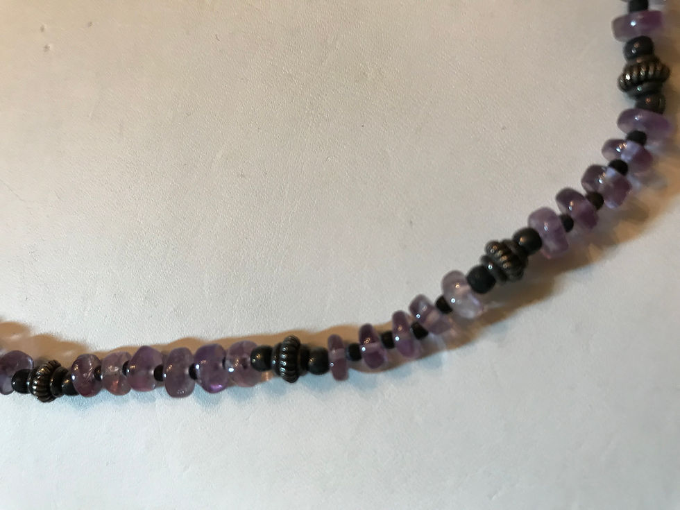 Thumbnail: Amethyst & Lentil Silver Necklace