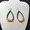 Thumbnail: Branch Coral & Turquoise Long Hoop Drop Earrings