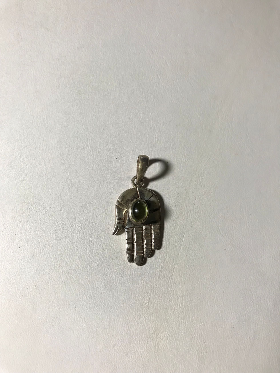 Thumbnail: Peridot in Hamsa Sterling Silver Pendant
