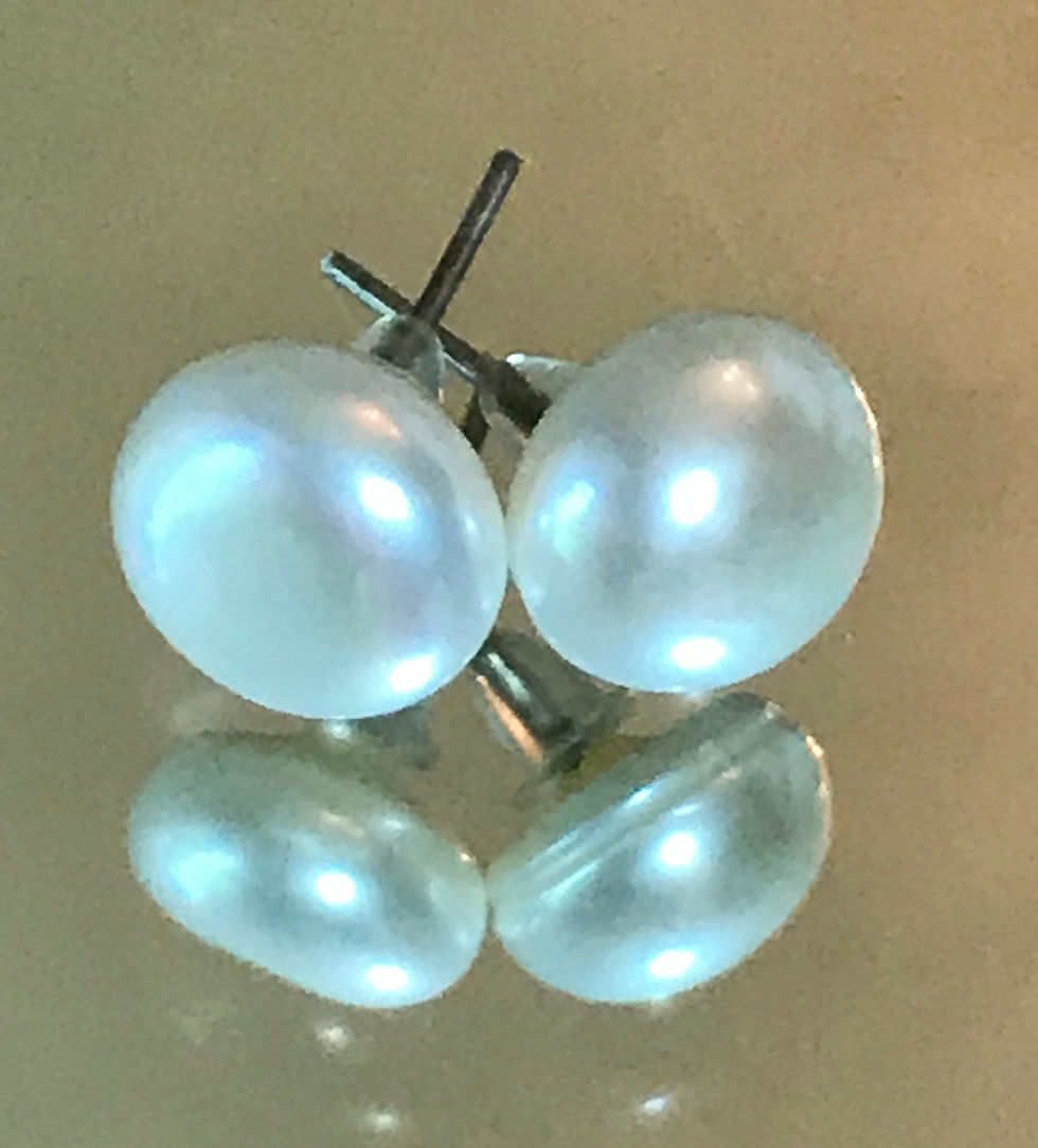 Thumbnail: Lustrous White Freshwater 9mm Cultured Pearl Stud Earrings