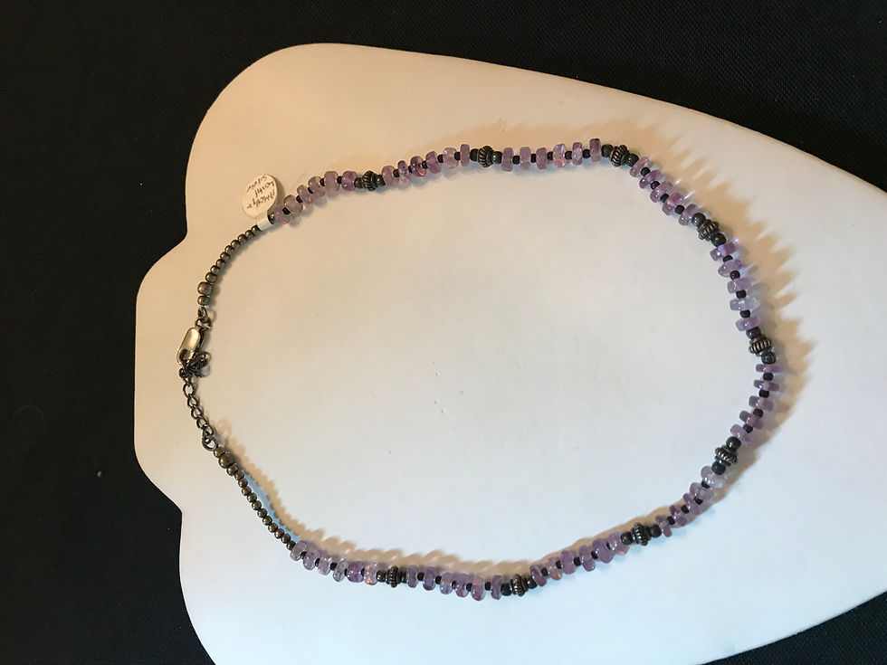 Thumbnail: Amethyst & Lentil Silver Necklace