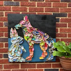 Oyster Shell Art: Bunny and Coyote