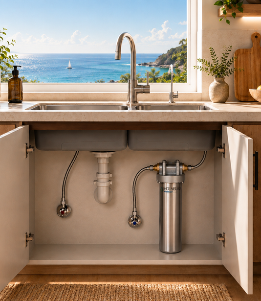 strong stainless steel water filter for under sink installation