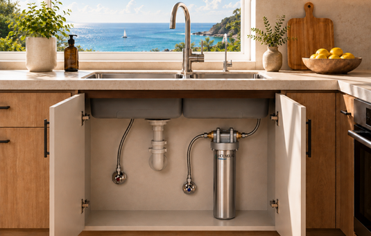 strong stainless steel water filter for under sink installation