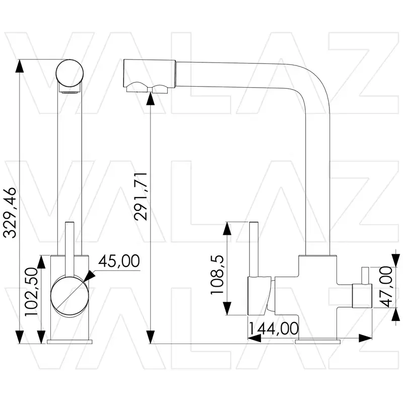 Miniaturebillede: 3 i 1 vandhane model Valaz Chrome