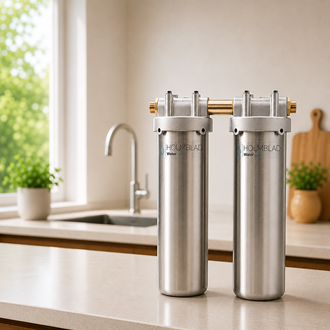 vandfilter rustfrit stål 2-trins mod pfas og pesticider