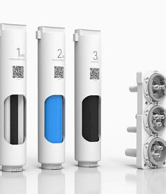 Omvendt osmose vandfilter system med hurtigskiftpatroner