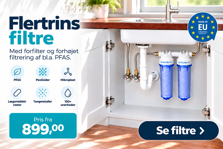flertrins vandfiltre mod PFAS og pesticider