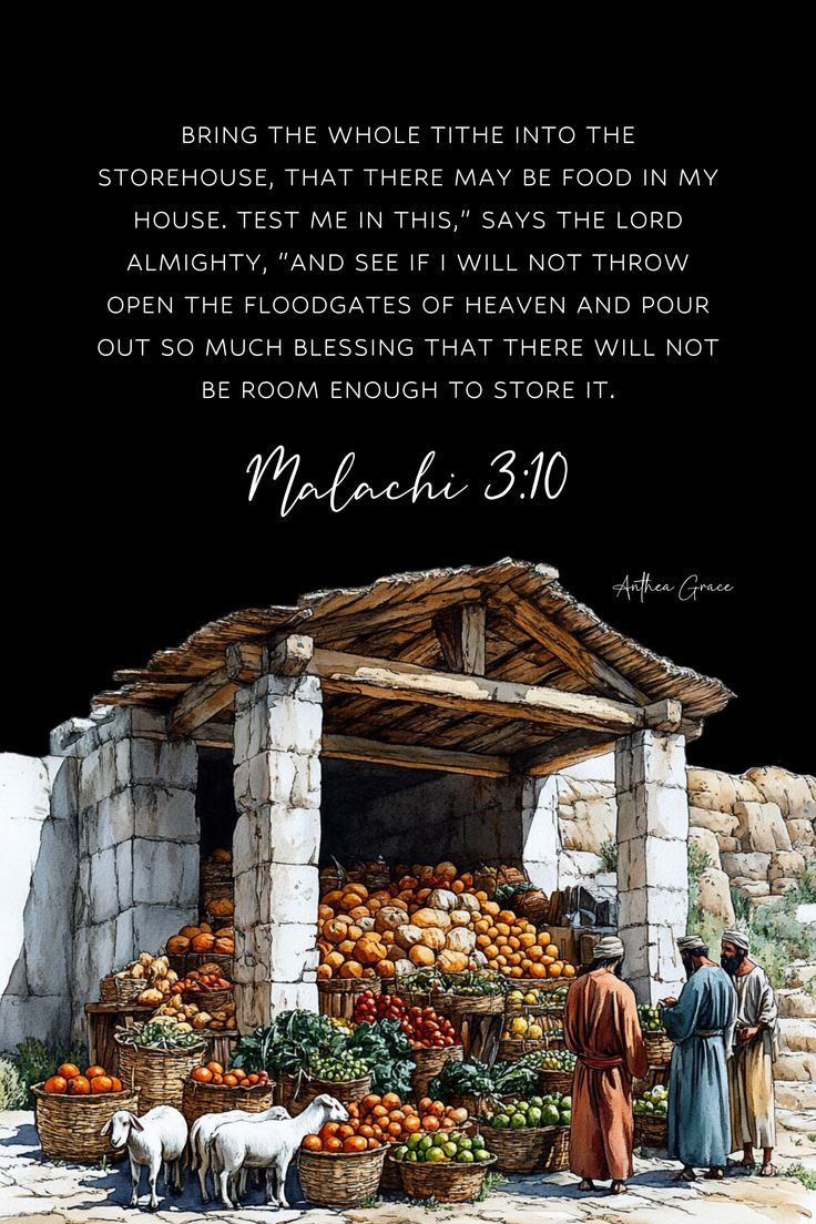 Malachi 3_10 bible verse watercolour art