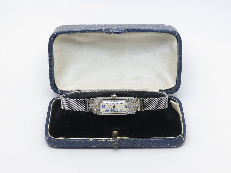 Thumbnail: Beautiful Art Deco Platinum and Diamond Cocktail Watch by Asprey c1930