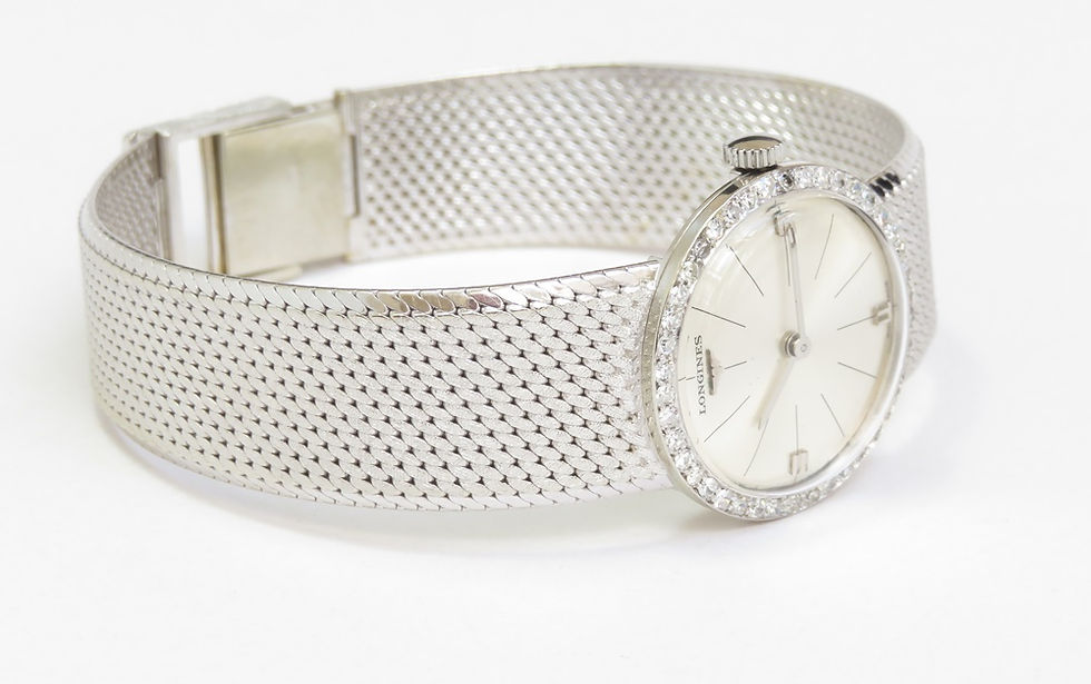 Thumbnail: Solid 18ct White Gold and Diamond Longines Ladies Watch c1966
