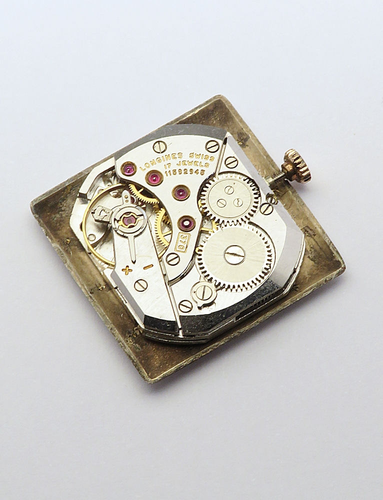Thumbnail: Solid 18ct Rose Gold Longines Oversized Square Gents Watch 1959