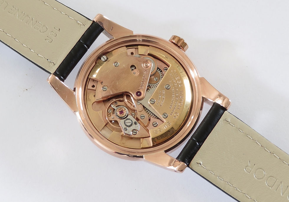 Thumbnail: Rare Solid 14ct Rose Gold Omega Seamaster Chronometer Bumper Automatic c1950