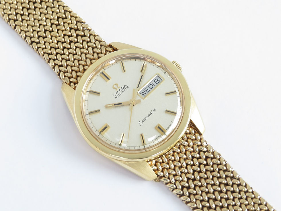 Thumbnail: Solid 18ct Gold Omega Seamaster  Daydate  c1969 with optional gold bracelet