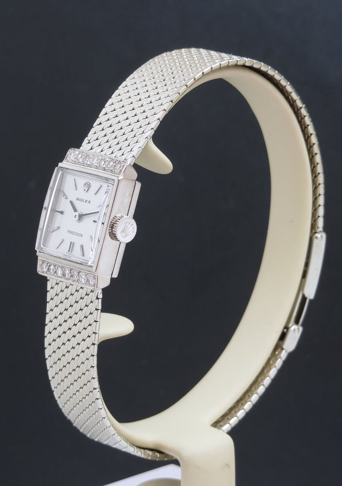 Thumbnail: Mint Condition Solid 18ct White Gold And Diamond Rolex Ladies Watch c1961