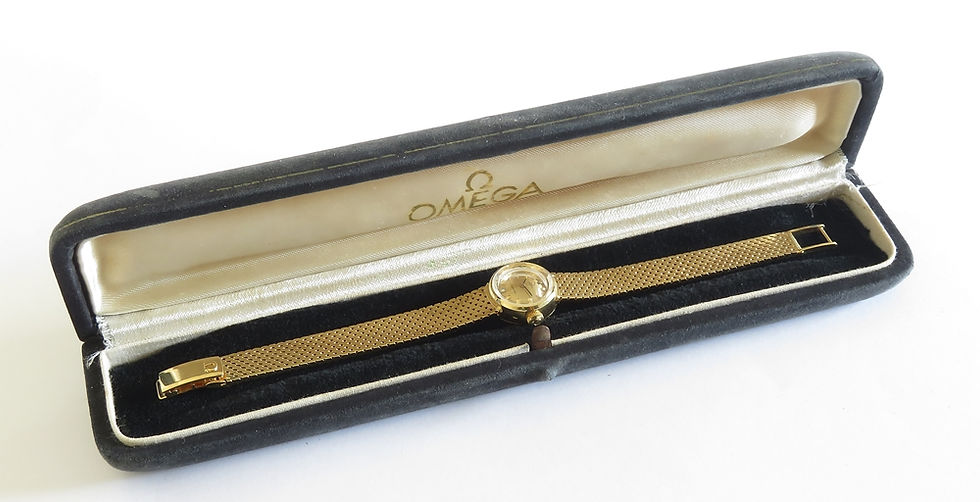 Thumbnail: Mint Solid 18ct Gold Omega Ladymatic Diamond Deluxe From 1962 With Box