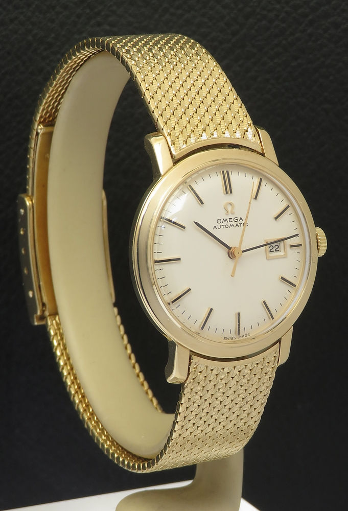 Thumbnail: Mint solid 18ct gold midsize Omega automatic 1962 box and papers