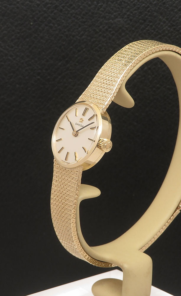 Thumbnail: Mint All Original Solid 9ct Gold Omega Ladies Watch With Box From 1978