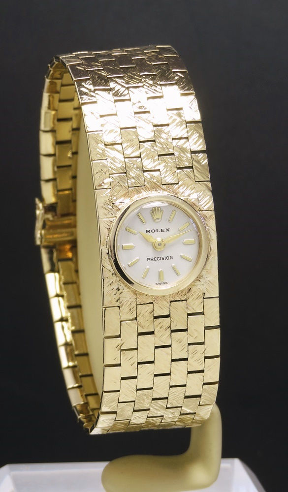 Thumbnail: Heavy Solid 9ct Gold Rolex Precision Ladies Cocktail Watch c1961