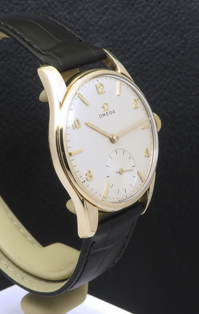 Thumbnail: Mint Original Explorer Dial Solid 9ct Gold Omega Classic Calibre 268  From 1961