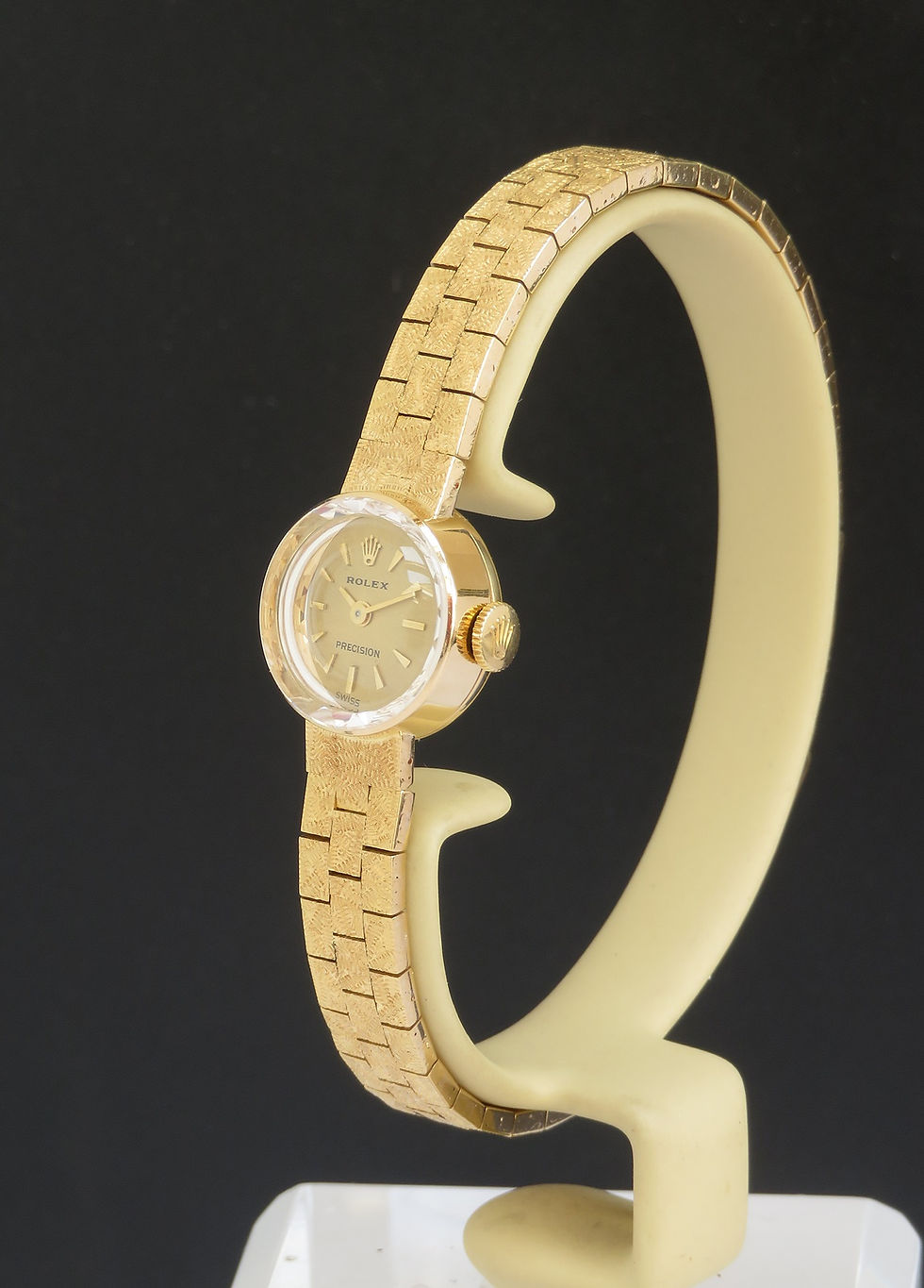 Thumbnail: Beautiful Solid 18ct Gold Rolex Precision Sapphette Ladies Cocktail Watch c1966