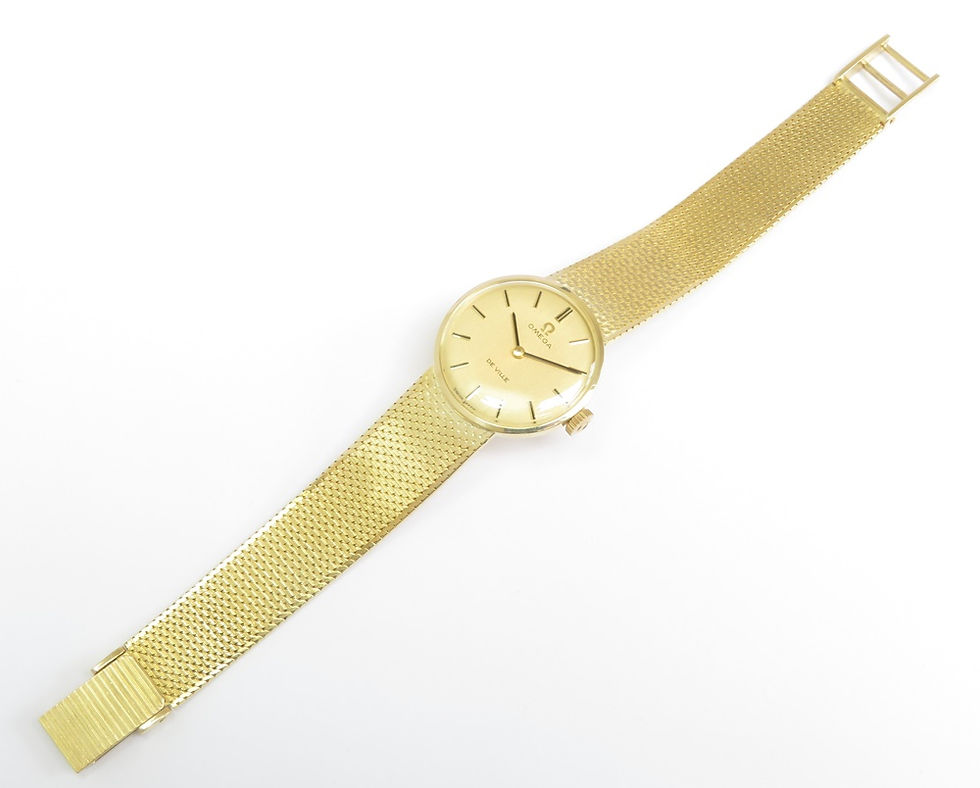 Thumbnail: Mint Original Solid 18ct Gold Omega De Ville Mid Size Watch c1965