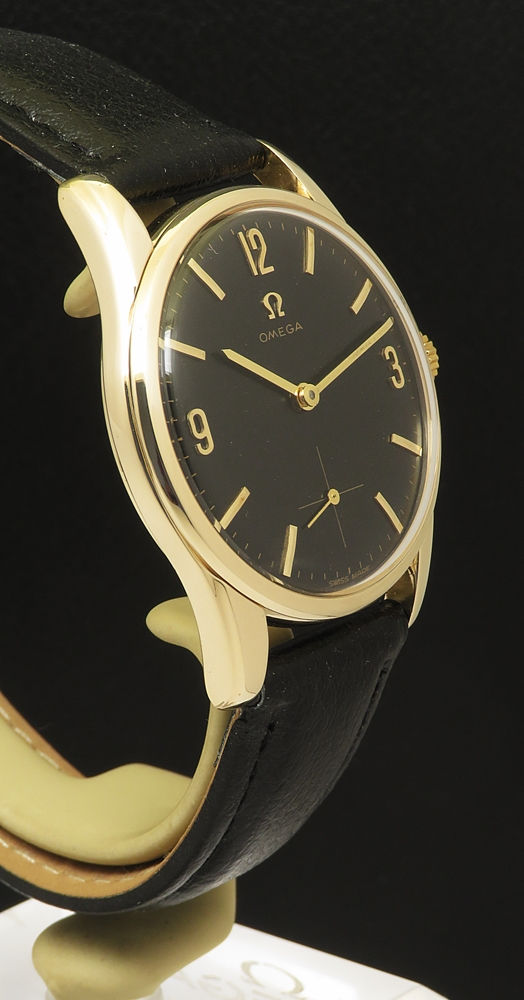 Thumbnail: Solid 9ct Gold Classic Black Dial Omega Calibre 269 from 1965